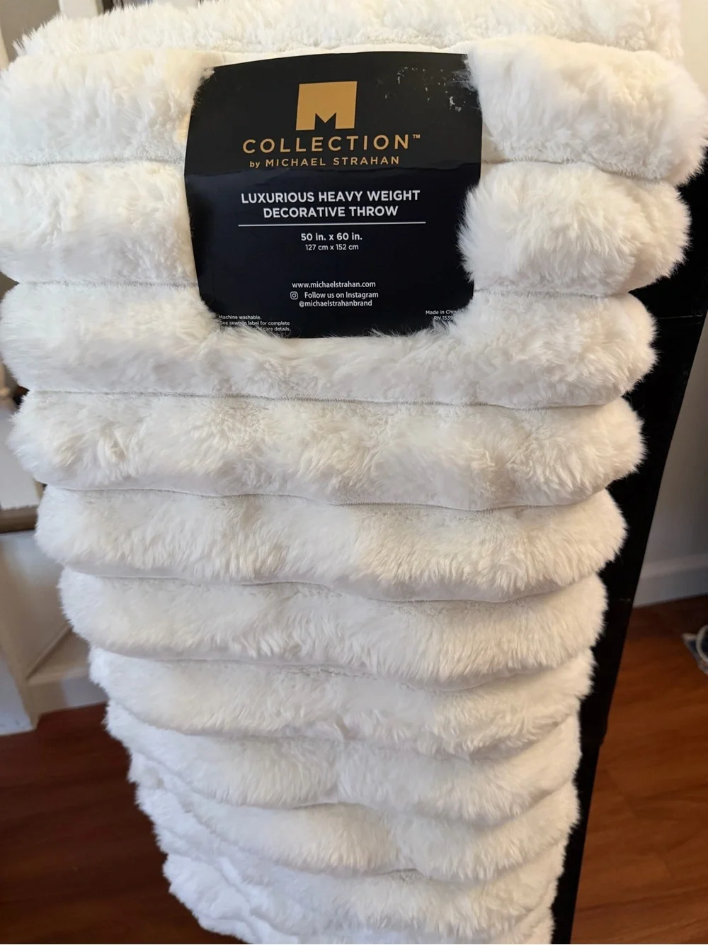 Collection by Michael Strahan Plush Faux Fur Throw Blanket - Cream